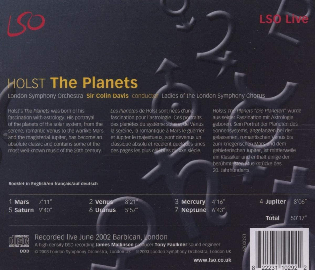 Holst: The Planets - Gustav Holst [Audio CD]
