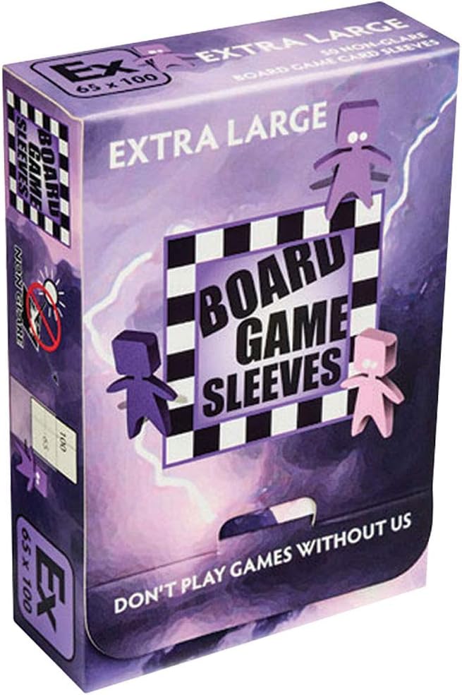 Arcane Tinman ART10427 Board Game Sleeves: Extra Large (Non-Glare) 65x100mm Card, Clear
