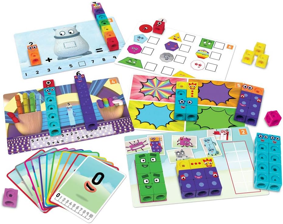 Learning Resources LSP0949-UK MathLink Cubes Numberblocks 1-10 Activity Set, Early Years Maths Learning, Build, Learn & Play in The Classroom & at Home.