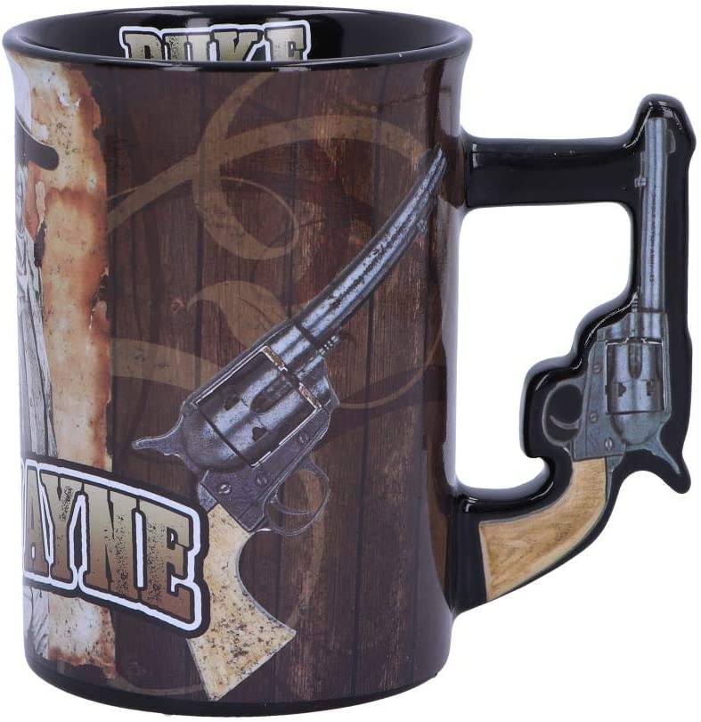 Nemesis Now John Wayne The Duke Gun Handle Drinking Mug, Brown, 16cm