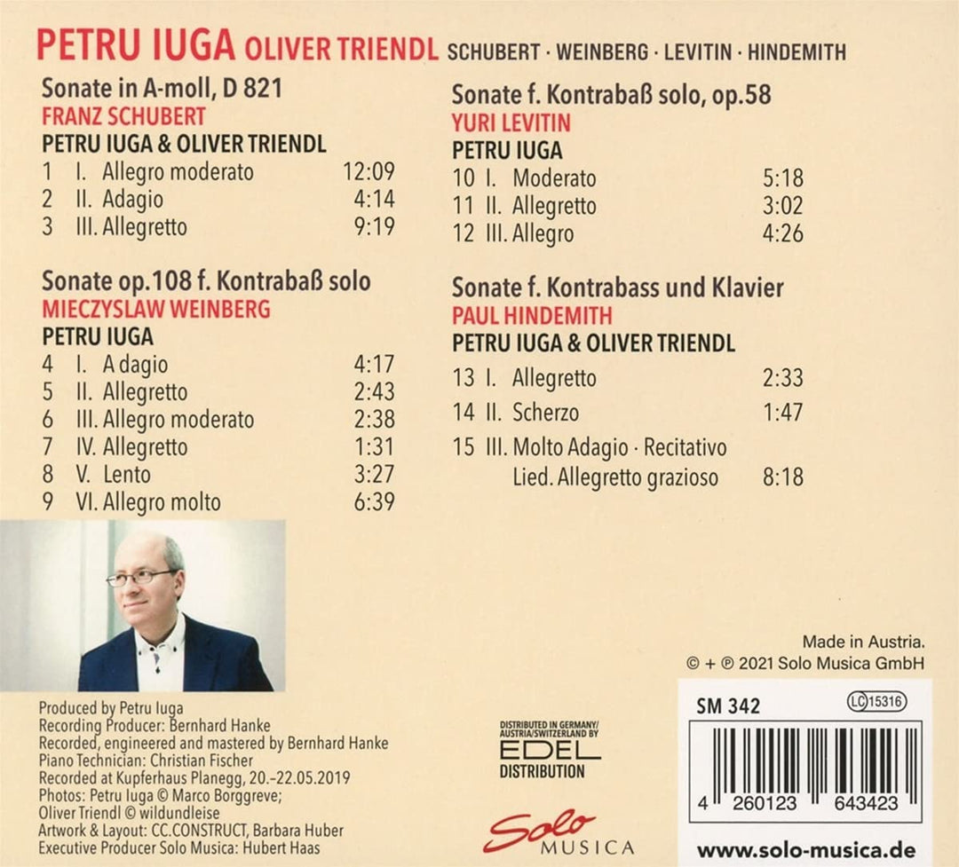 Petru Iuga - Double Bass Sonatas [Petru Iuga; Oliver Triendl] [Solo Musica: SM342] [Audio CD]