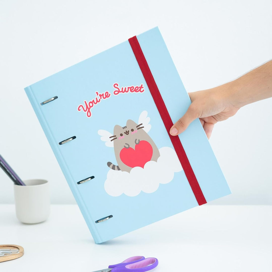 Pusheen 4 Ring Binder | A4 Folders Ring Binder | 10.6 x 12.6 inches