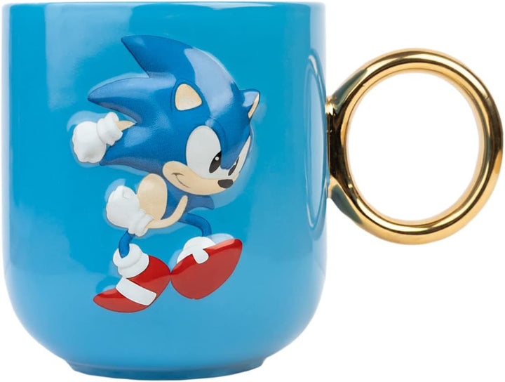 Official Sonic The Hedgehog 3D Ceramic Mug - 35 cl / 350 ml - 3.5 x 3.7 Inches / 9 x 9.5 cm