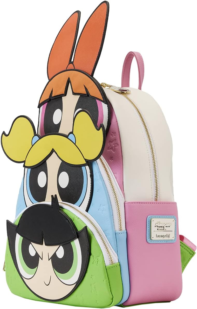 Powerpuff Girls Triple Pocket Mini Backpack, White, One Size