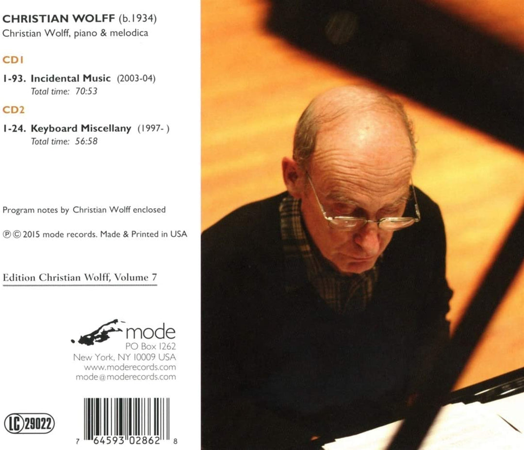Christian Wolff - Incidental Music and Keyboard Miscellany [Audio CD]
