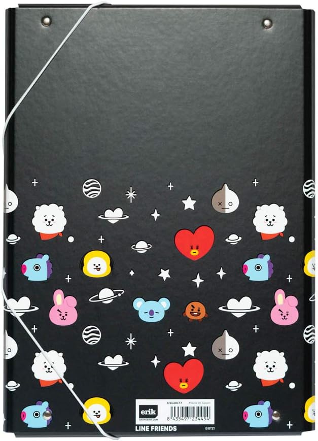 Grupo Erik BT21 Official Merchandise Premium A4 File Folder-13.4 x 10 inches 3 Flap Folder-Document Organizer-School Folder