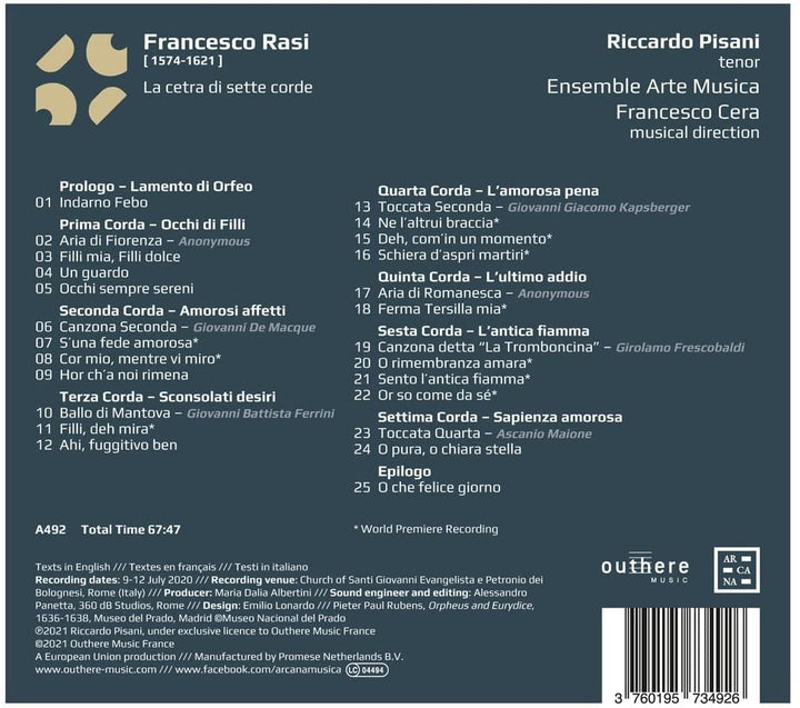 Rasi: La cetra di sette corde [Audio CD]