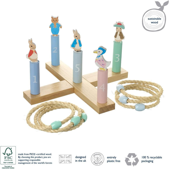 Peter Rabbit Toys - Wooden Hoopla Game Indoor Outdoor Family Garden