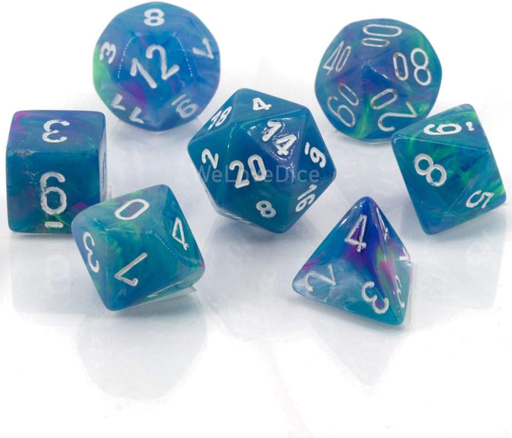 Chessex Festive Polyhedral Waterlily - White 7-Die Set, Large