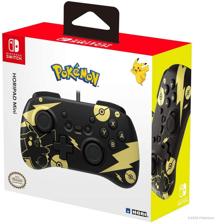 Nintendo Switch Horipad Mini Pokemon Noir &amp; Or Pikachu