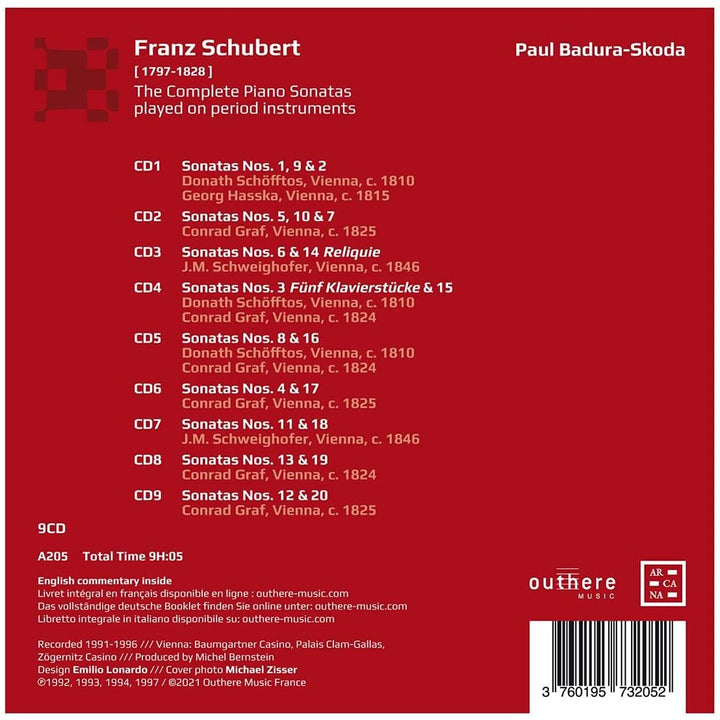 Paul Badura-Skoda - Schubert: The Complete Piano Sonatas Played on Period Instruments [Audio CD]