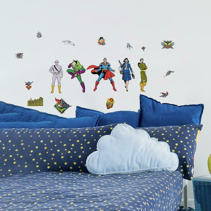 RoomMates RMK4947SCS Classic Superman Characters Peel and Stick Decals, red, Yel