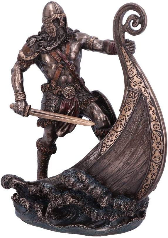 Nemesis Now Bronzed Halvor Viking Longship Figurine, One Size