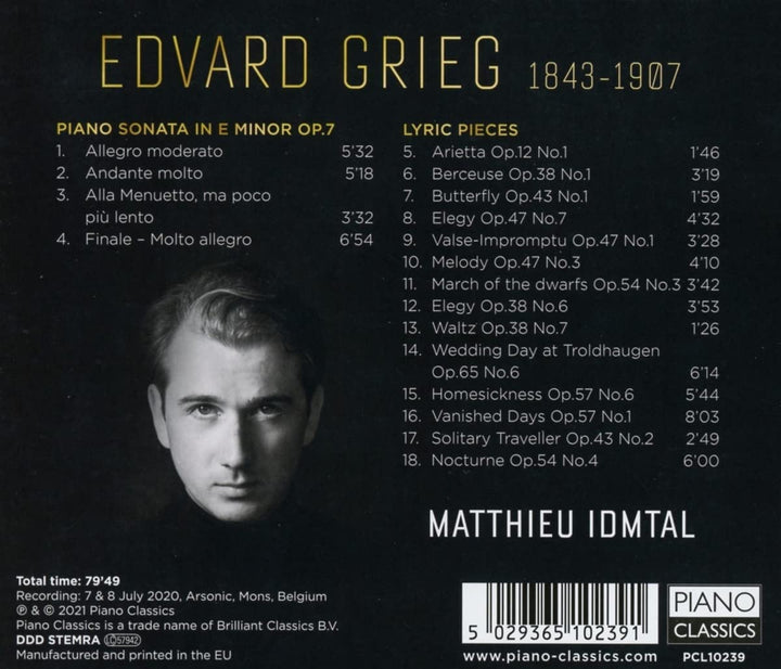 Matthieu Idmtal - Grieg: Piano Sonata, 14 Lyric Pieces [Audio CD]