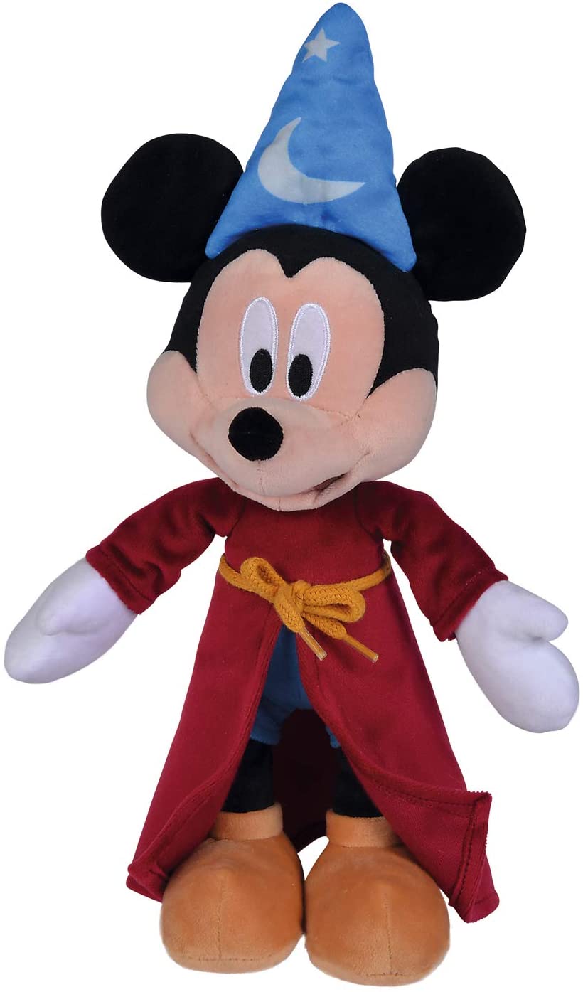 Simba 6315870222 Mickey Fantasy Plush Toy 25 cm, Witch Apprentice Dress as in The Movie, Official Disney Licensed for All Ages, Multicoloured
