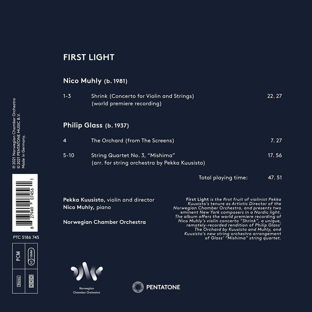 Pekka Kuusisto - Nico Muhly & Philip Glass: First Light [Audio CD]