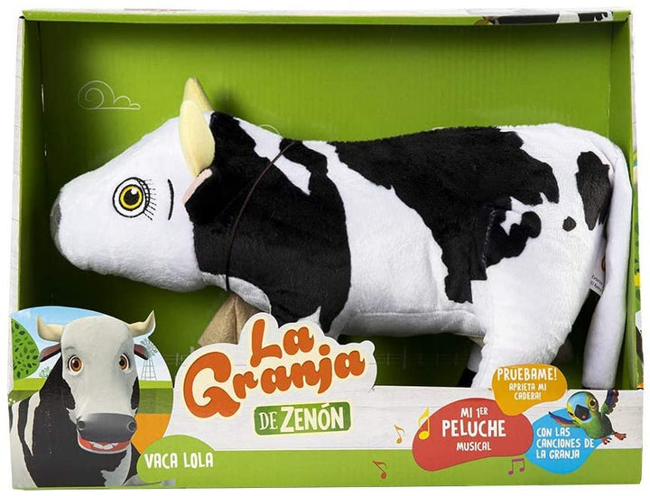 La Granja De Zenón Ferme Zenon - DX (Bandai 8000) Vache Lola, DX Peluche 20 cm Noir Blanc