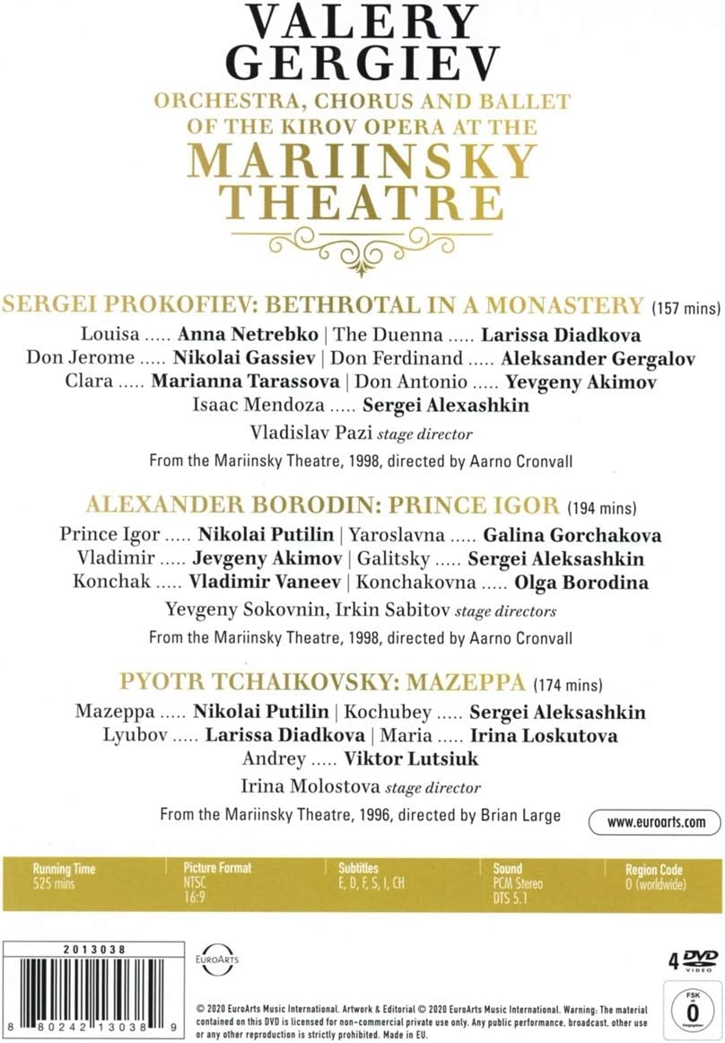 Kirov Opera - Three Russian Opera Classics [2020] [DVD]