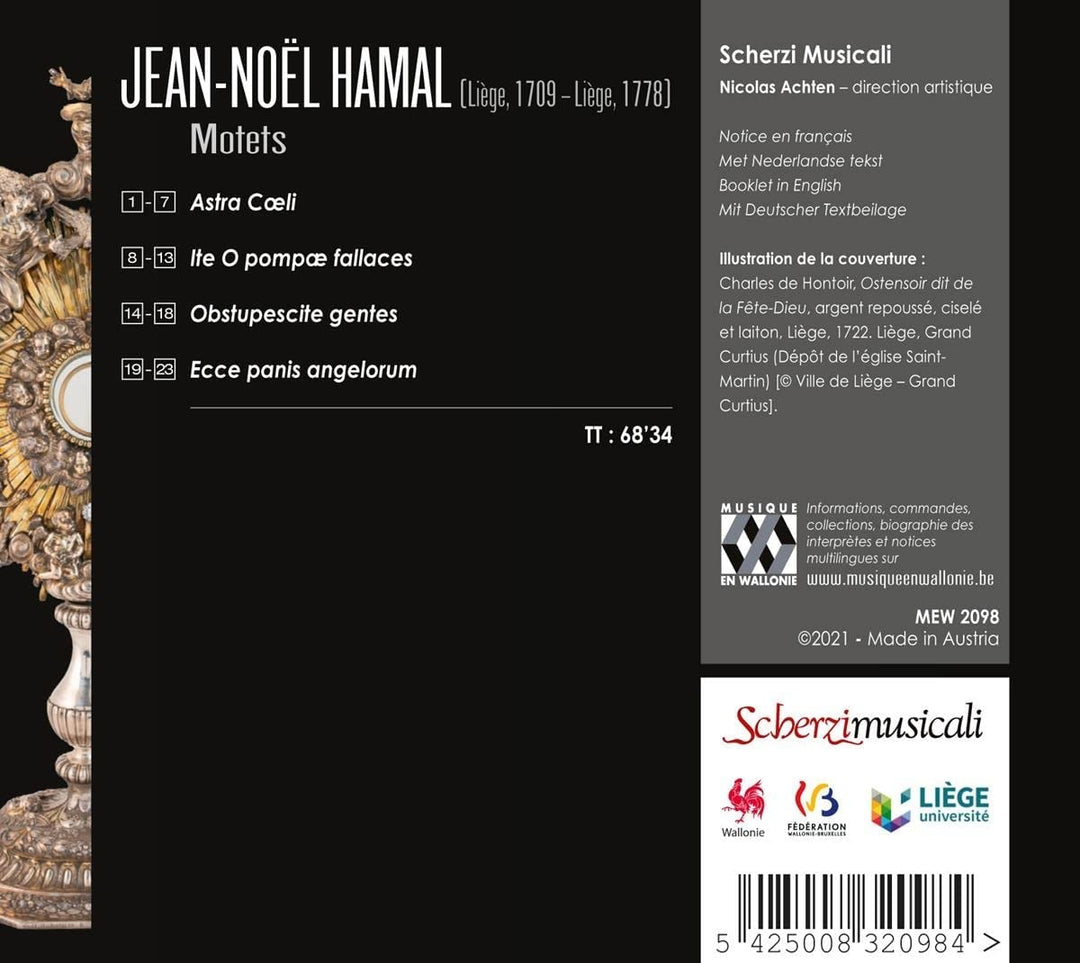 Jean-Noël Hamal: Motets [Audio CD]