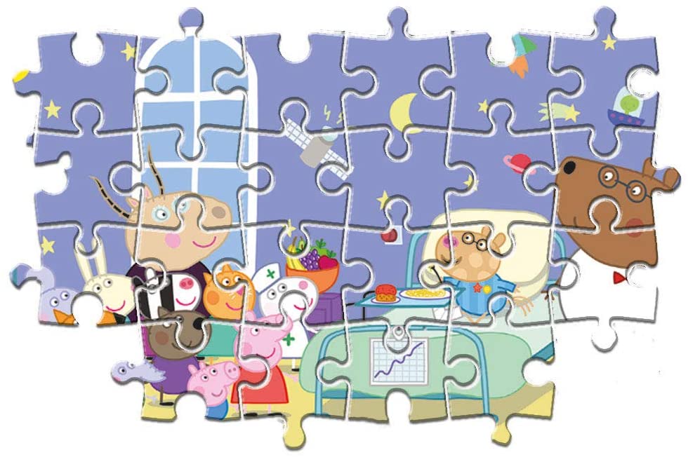 Clementoni 23735 Peppa Pig Supercolor Pig-104 Maxi Pieces-Jigsaw Kids Age 4-Made in Italy, Cartoon Puzzles, Multicoloured