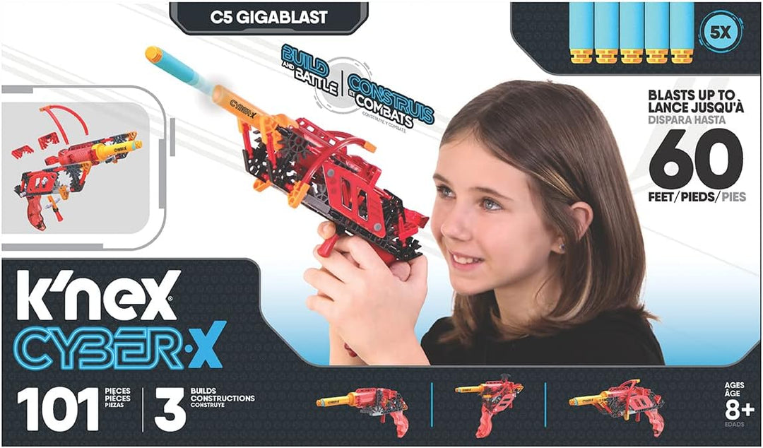 K'NEX Cyber-X | Gigablast Building Set | Educational Toys for Boys and Girls, 165 Piece Kit, Engineering for Kids, Fun and Building Construction Toys for Children