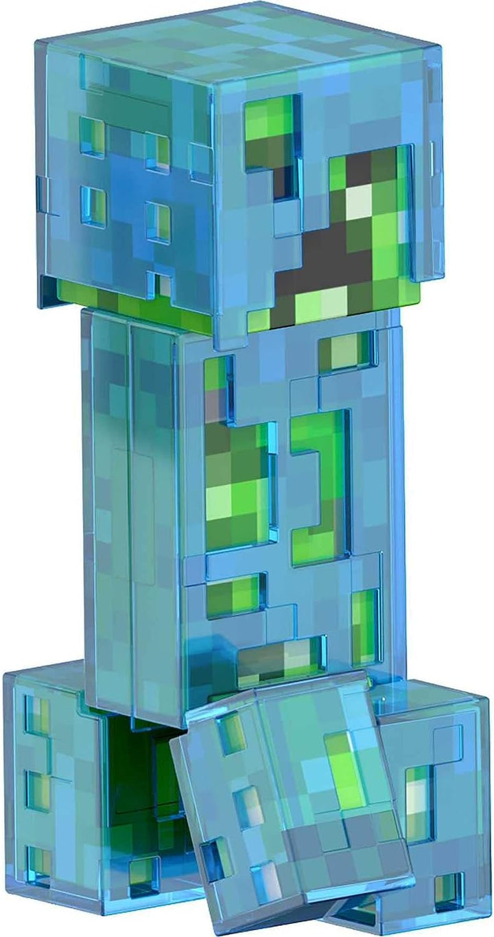 Mattel Minecraft Diamond Level Creeper, 5.5-inch Collector Action Figure with Die-cast Accessories