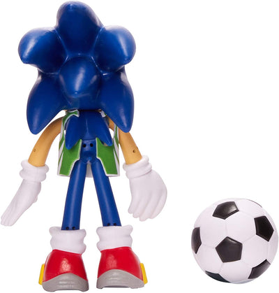 Sonic The Hedgehog 4-Inch Sonic Collectible Toy Action Figure with Soccer Ball