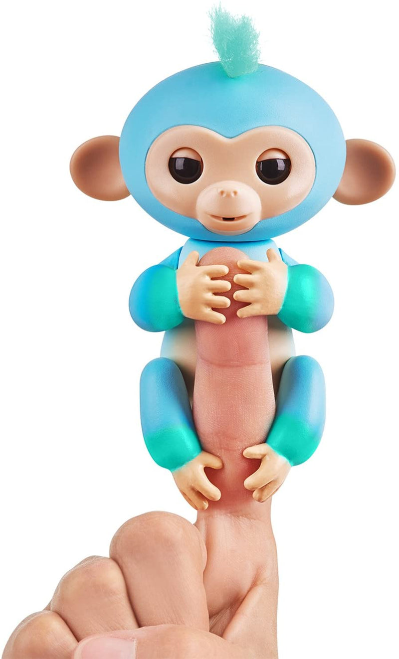 Fingerlings 2 Tone Monkey - Charlie (Blue with Green accents) - Interactive Baby Pet
