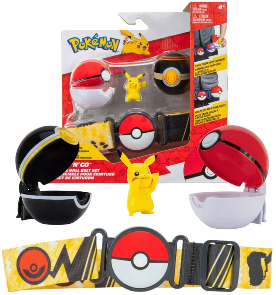 Pokemon Clip and Go Belt Set Pikachu & Pokemon Balls - 1 x 5 cm Pokemon Figure,