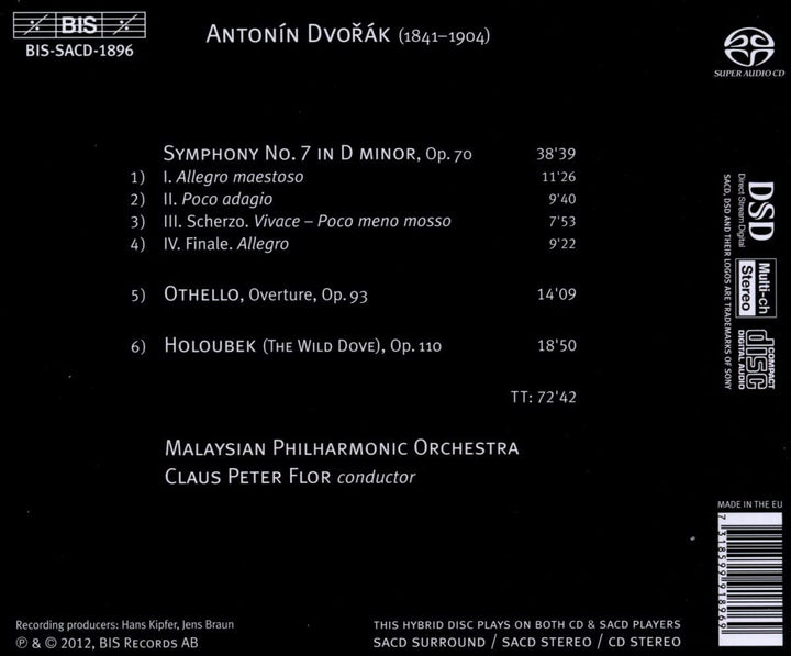 Dvorak: Symphony No. 7 (Othello/ The Wild Dove) (BIS: BISSA 1896) [Audio CD]