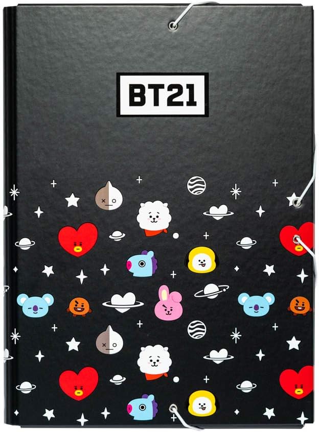 Grupo Erik BT21 Official Merchandise Premium A4 File Folder-13.4 x 10 inches 3 Flap Folder-Document Organizer-School Folder