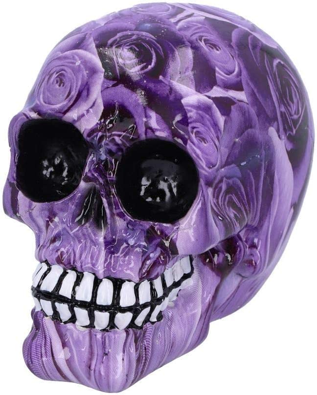 Nemesis Now Purple Romance Rose Print Mini 11cm Skull Ornament