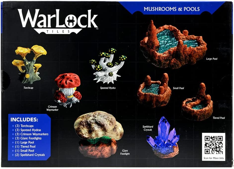 Warlock Tiles: Caverns Accessory - Mushrooms & Pools