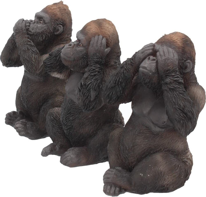 Nemesis Now H3523J7 Three Wise Gorillas Figurine 13.5cm Black