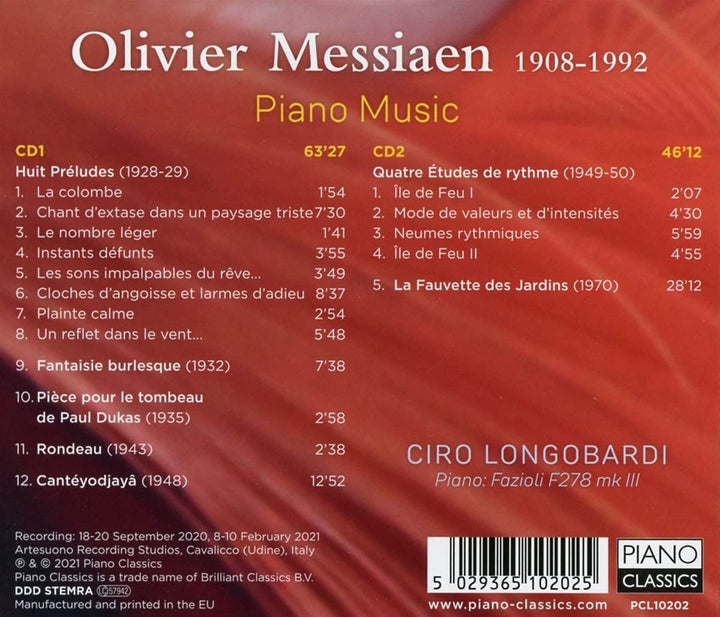 Messiaen: Piano Music [Audio CD]