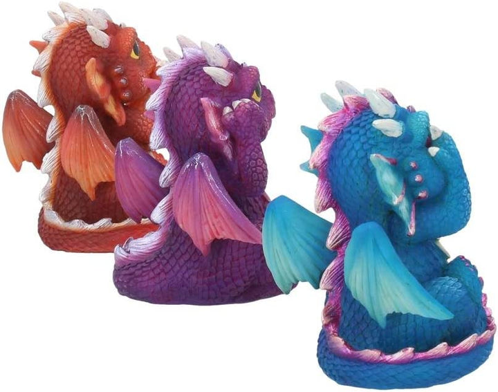 Nemesis Now B3756K8 Three Wise Dragonlings Figurine 8.5cm Red, Resin