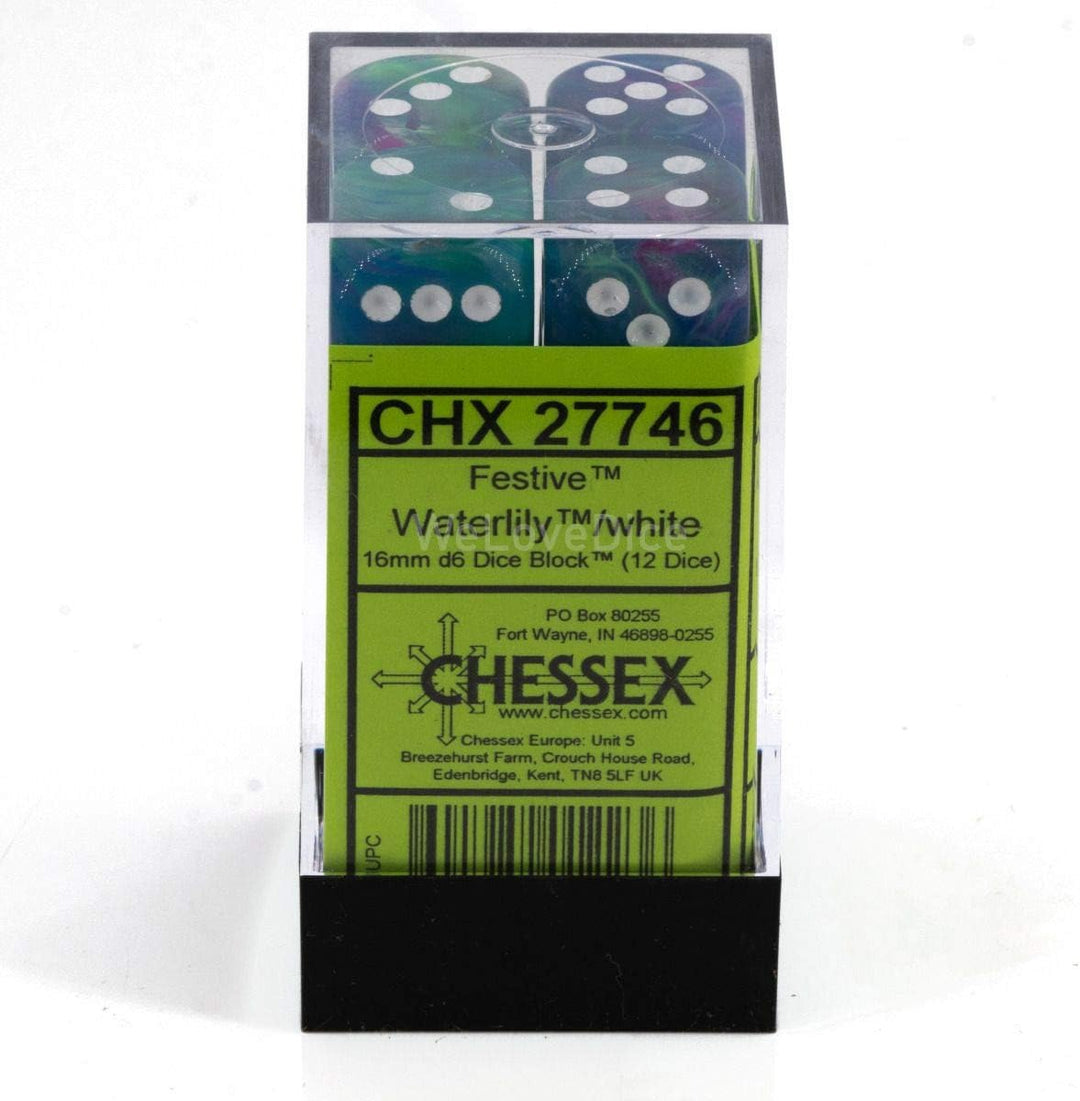 CHESSEX 16MM FESTIVE WATERLILY 12CT D6 SET (27746)