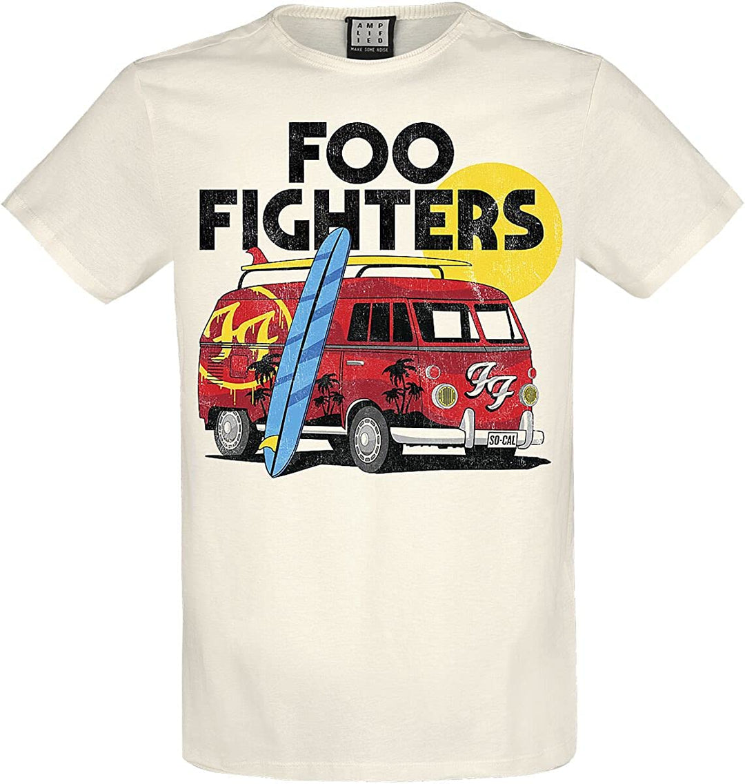 Amplified Unisex Foo Fighters, VW Van T-Shirt, White, M