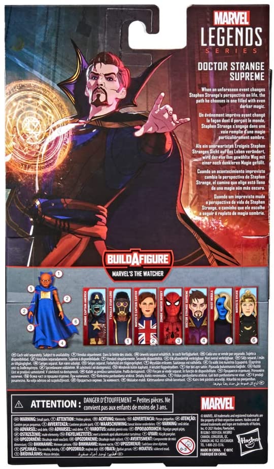 Marvel Legends Series 15 cm Scale Action Figure Toy Doctor Strange Supreme, Premium Design, 1 Figure, 1 Accessory, and Build-a-Figure Part, Multicolor