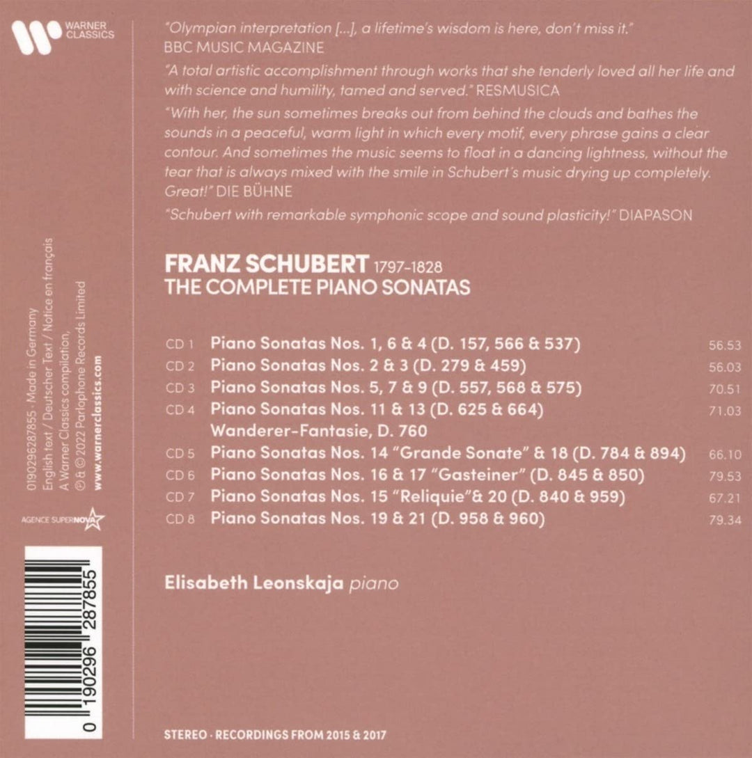 Elisabeth Leonskaja - Schubert: The Complete Piano Sonatas, Wanderer Fantasy [Audio CD]