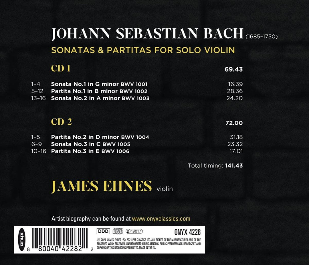 Ehnes, James - Bach: Sonatas And Partitas For Solo Violin [Audio CD]