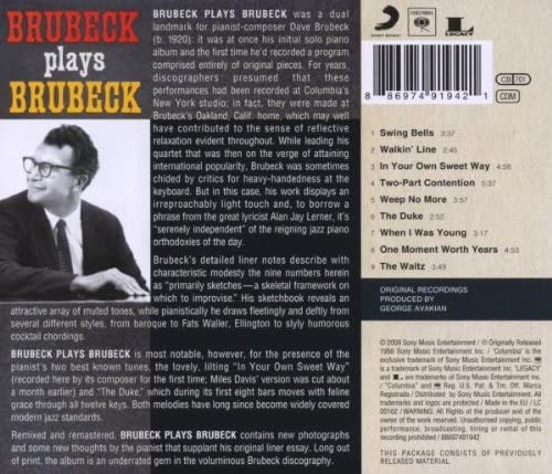 Dave Brubeck - Brubeck Plays Brubeck [Audio CD]