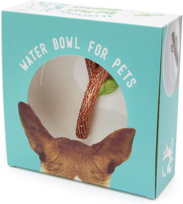 Suck UK Dog Bowl | Dog Water Bowl with 3D Stick | Dog Bowls for Water | Ceramic