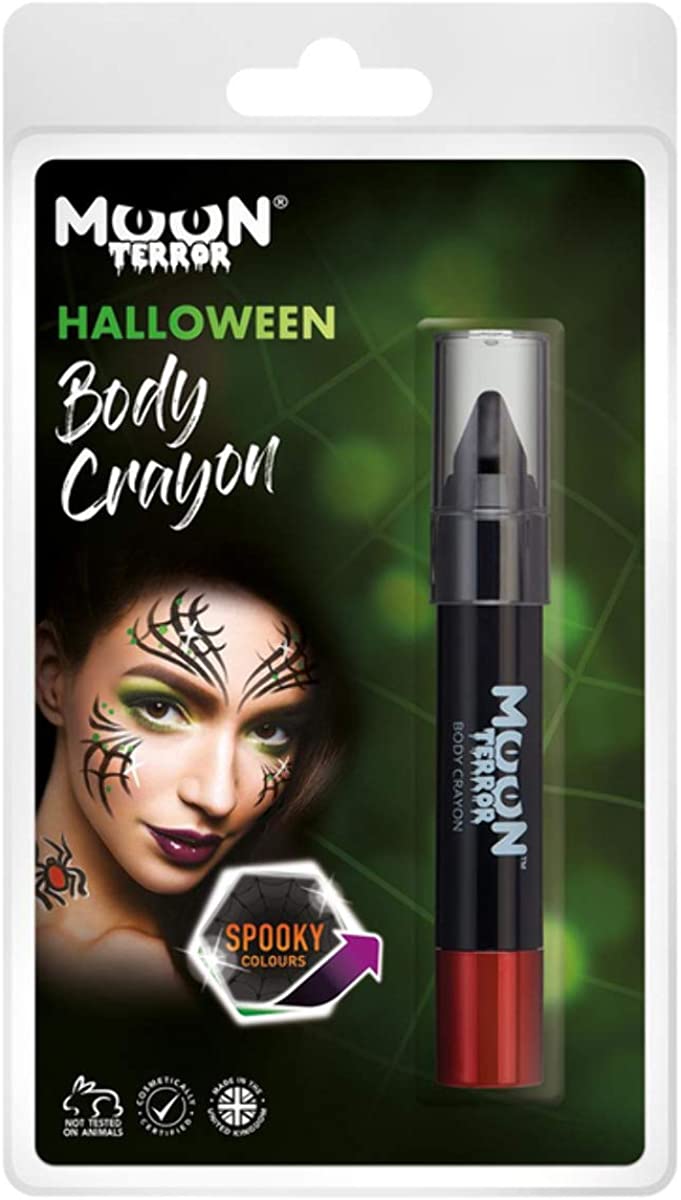 Smiffys Moon Terror Halloween Body Crayons, Black