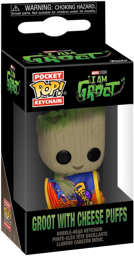 Marvel: I Am Groot - Groot w/Cheese Puffs Funko Pop! Keychain