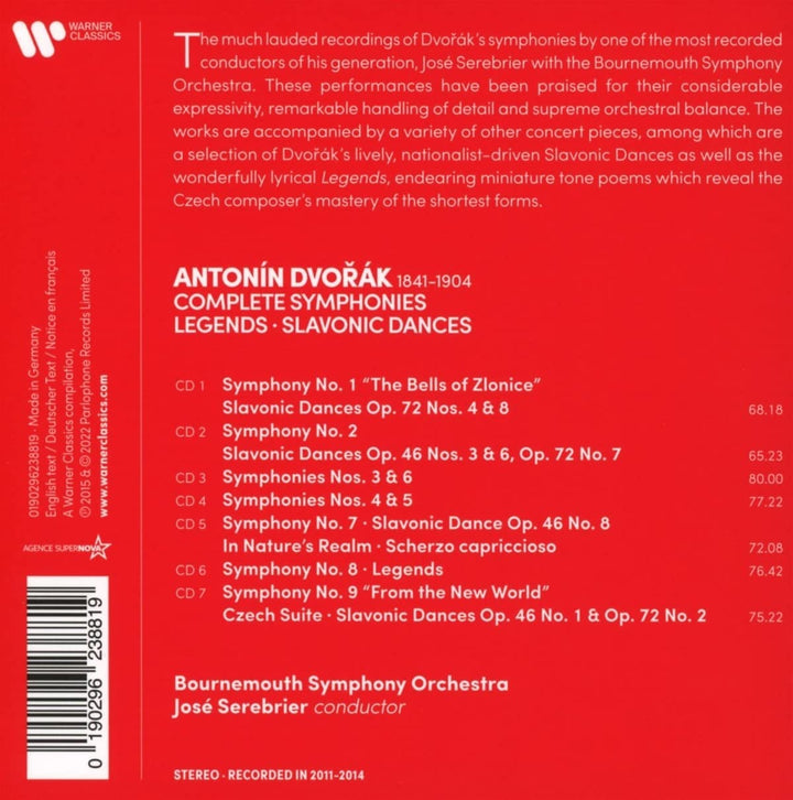 Jose Serebrier - Dvořak: Symphonies Nos 1-9, Slavonic Dances [Audio CD]