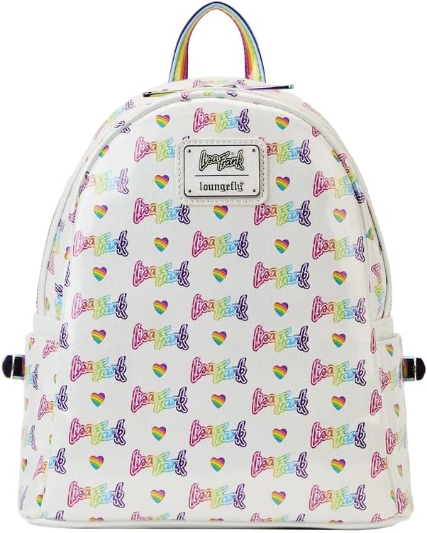Loungefly Lisa Frank Logo Heart Rainbow Mini Backpack