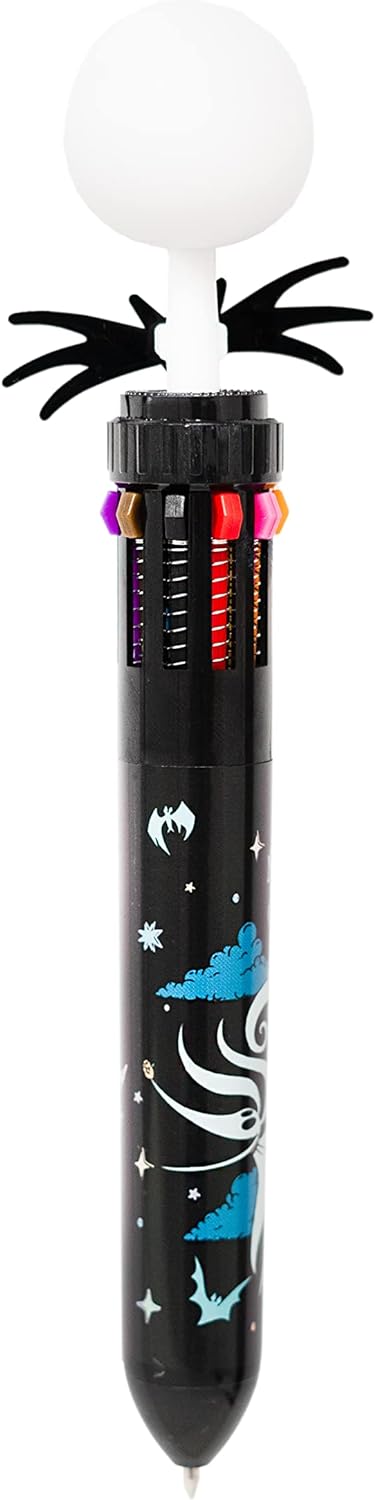 Grupo Erik Disney Tim Burton's The Nightmare Before Christmas Pen | 10 in 1 Ballpoint Pen with 3D Jack Skellington Topper
