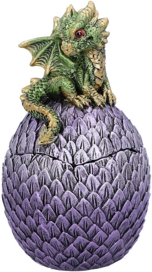 Nemesis Now Dragonling Perch Box (Green) 14cm, Polyresin