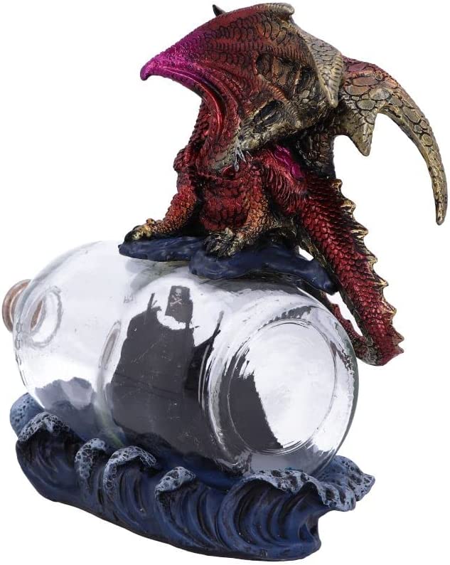 Nemesis Now The Voyage Dragon Bottle Figurine, Red, 21.5cm (U6006V2)